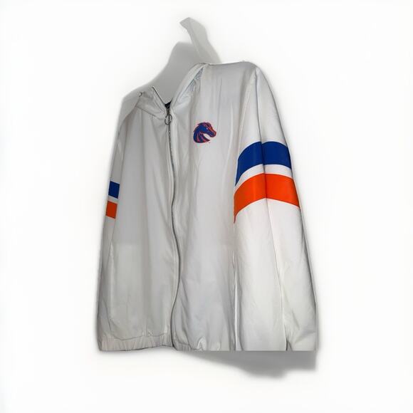 Boise State Broncos Jacket Unisex XL White Mascot Track Windbreaker Full Zip - Picture 5 of 7
